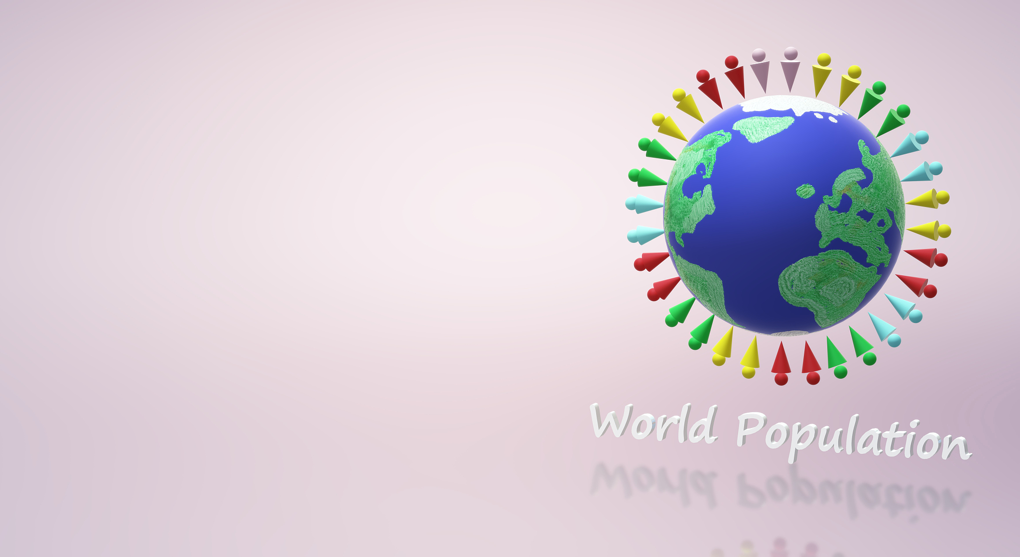 3d rendering for world population day  content.