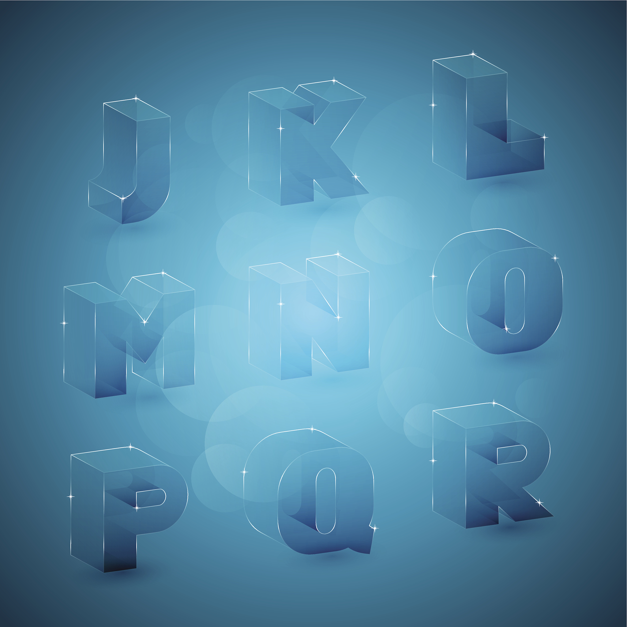 glass 3d letters