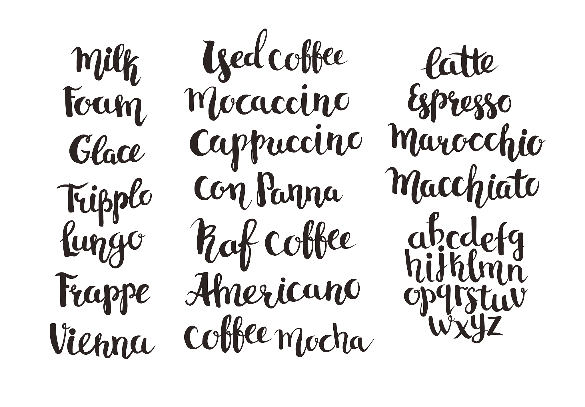 coffee shop menu