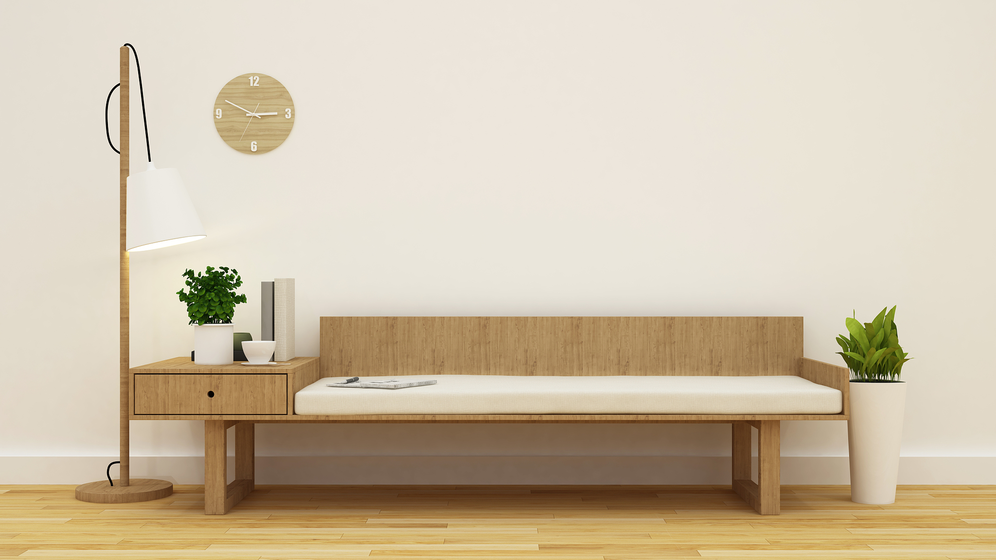 coffee shop or living room clean design - 3d rendering