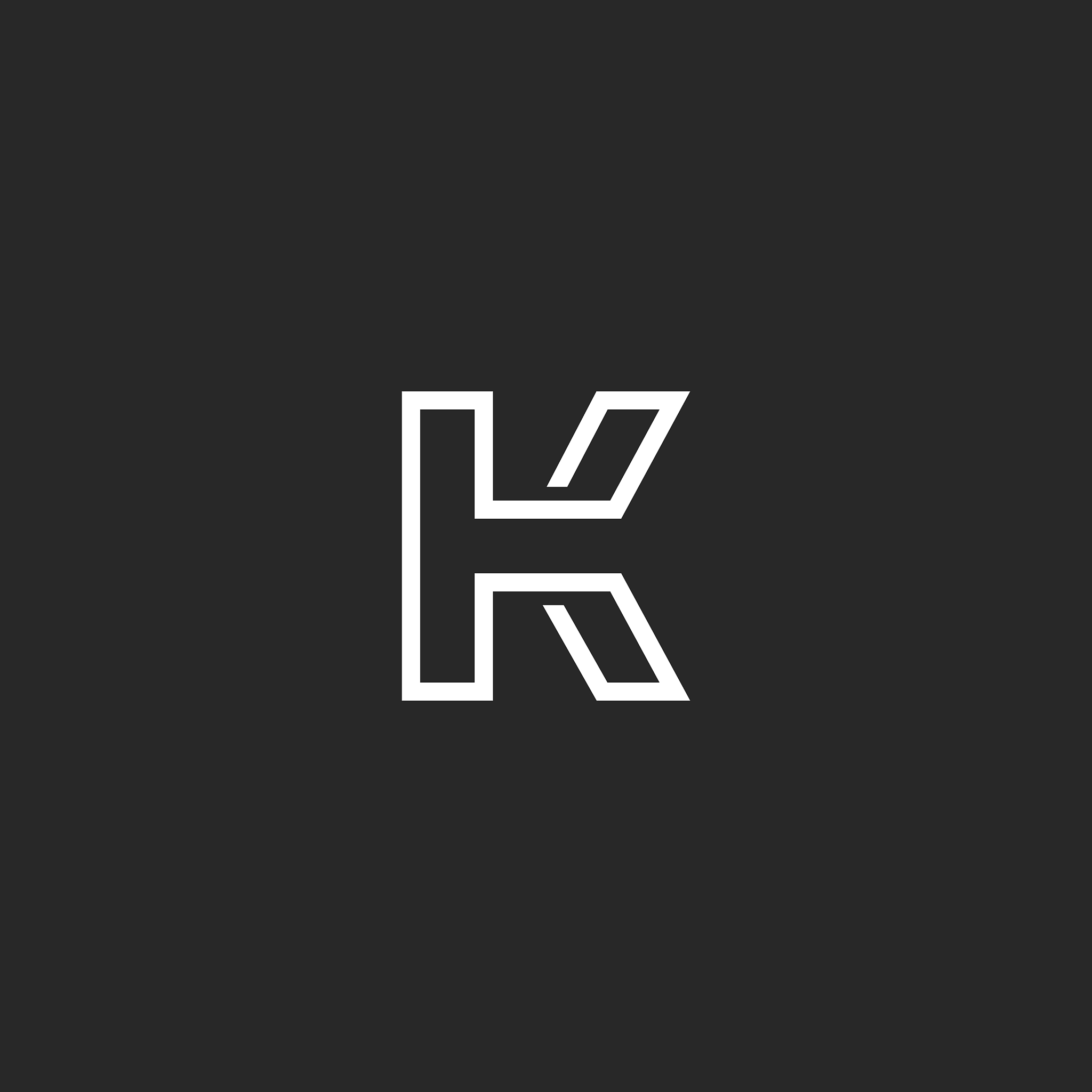 letter k logo monogram thin monoline style
