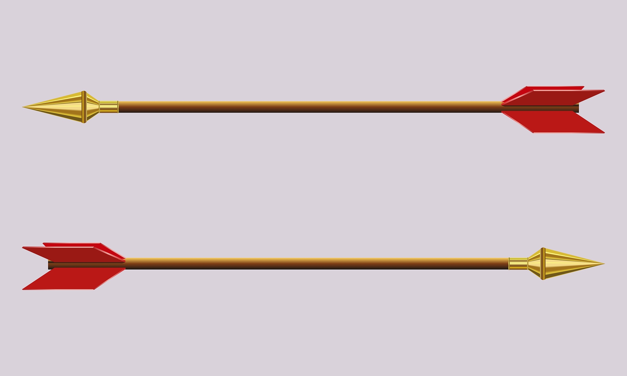 the arrow with a gold tip