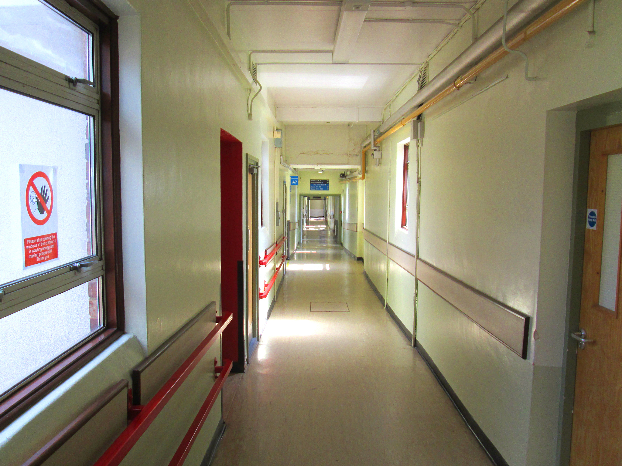 image of nhs hospital corridor, leading to medical treatment roo