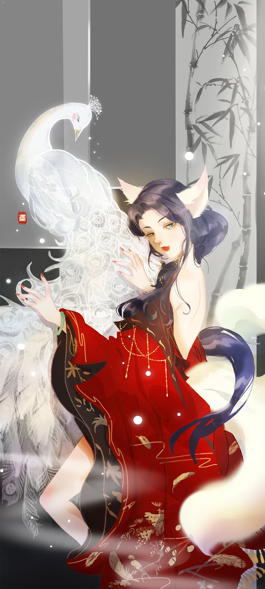 傲娇九尾狐降临仙境：古风插画设计