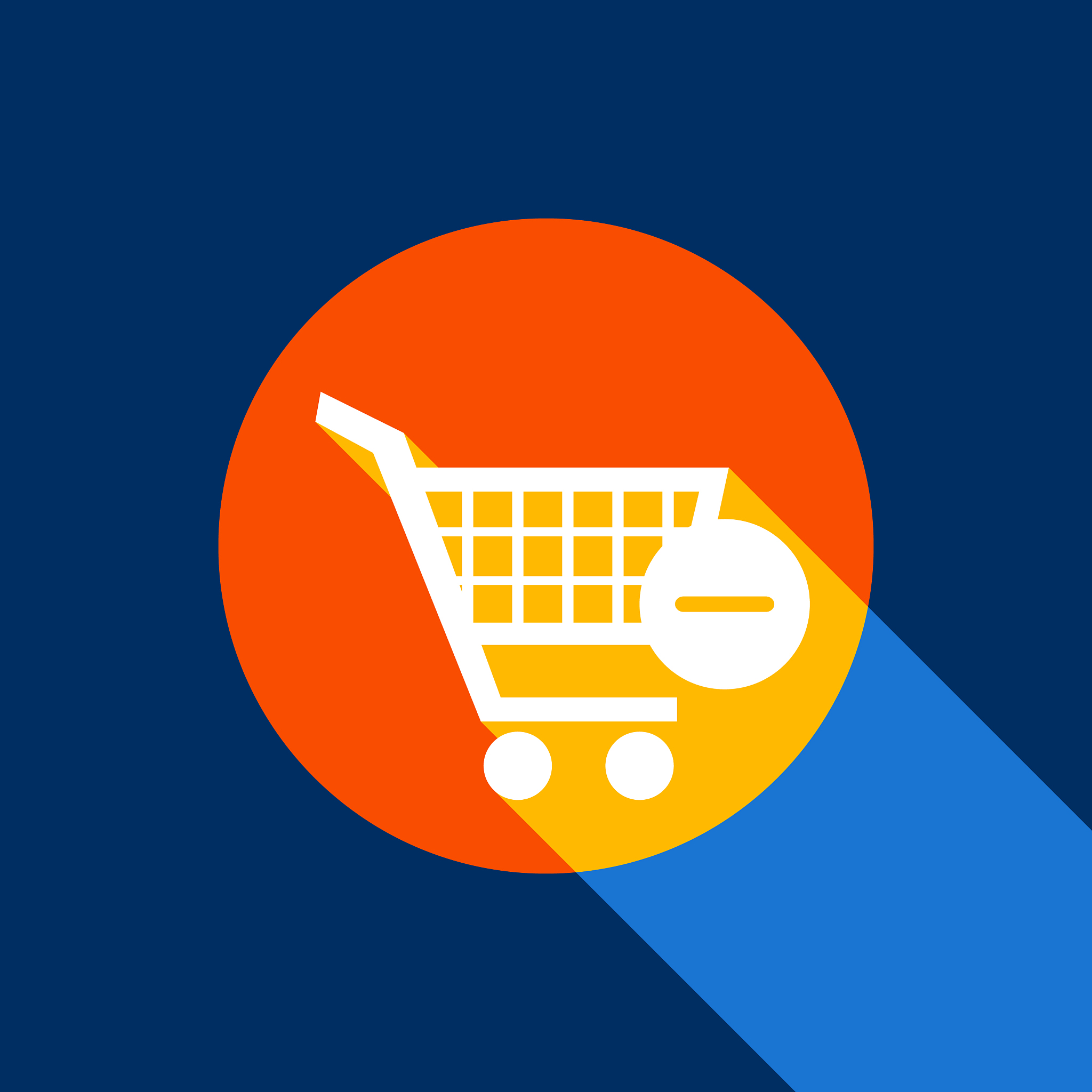 shopping cart with remove sign