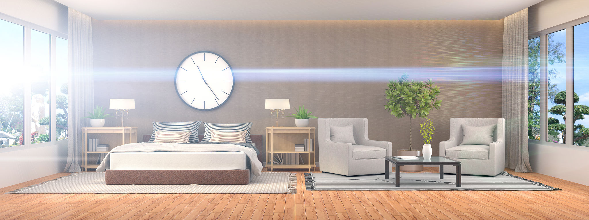 interior with sofa. 3d illustration