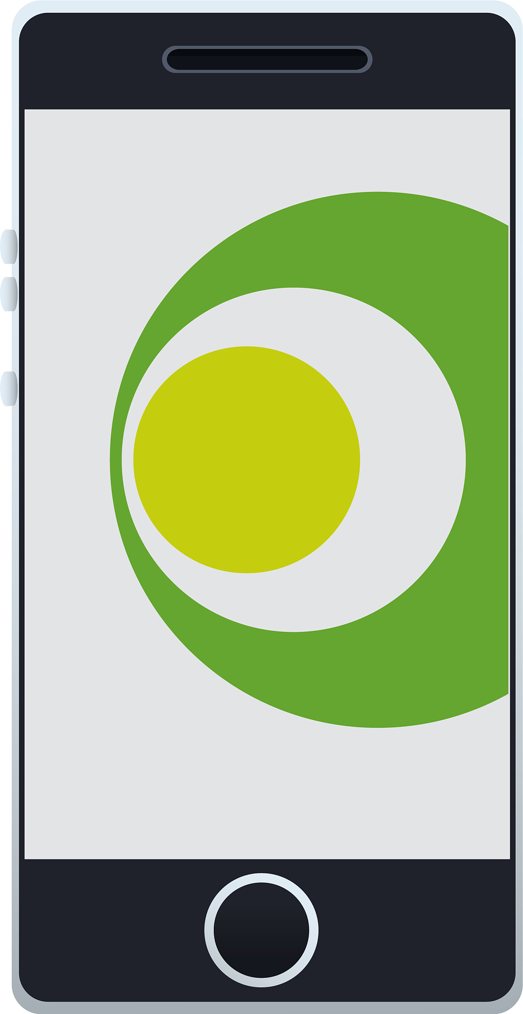 smartphone with green and white stationery