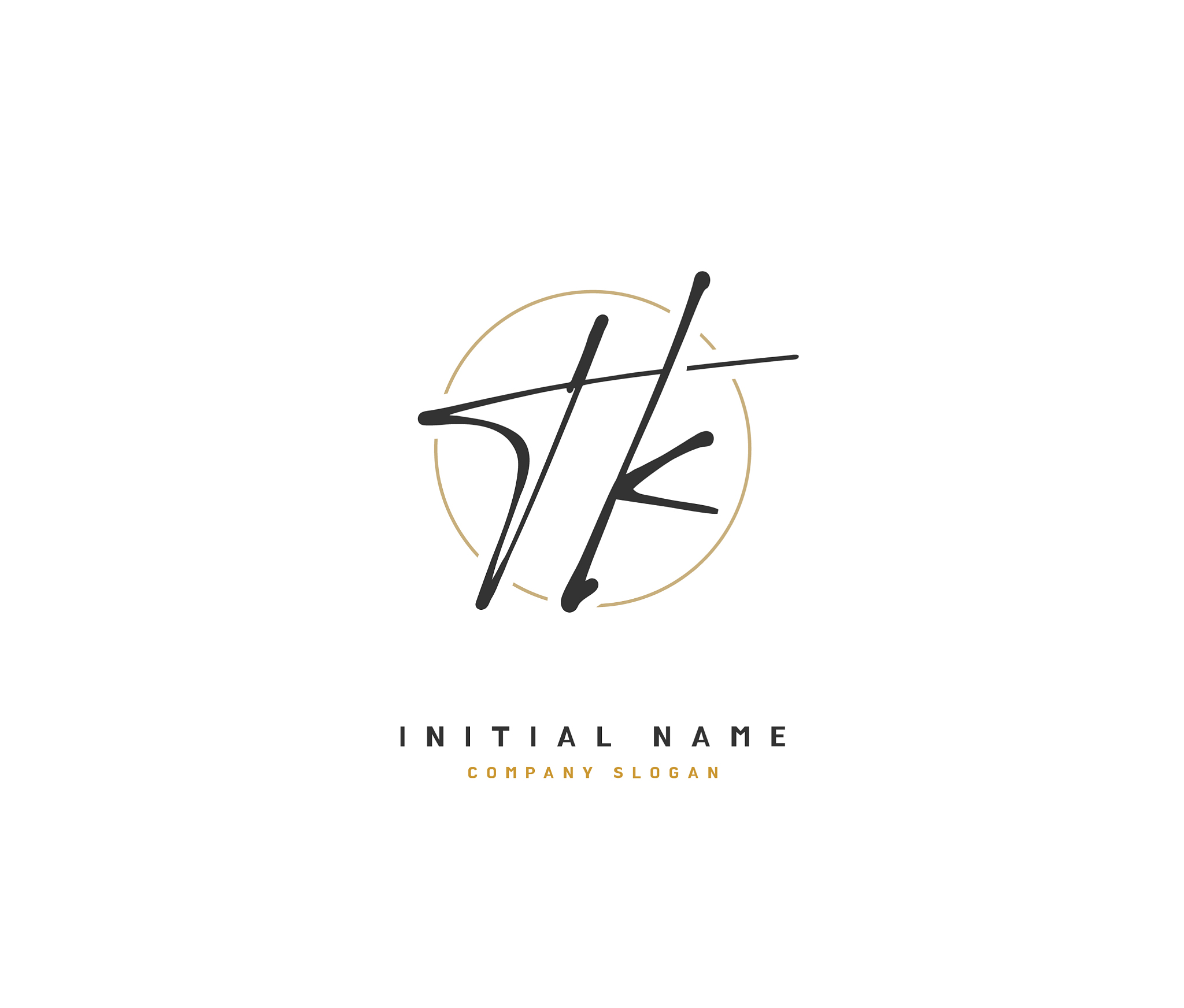 t k tk beauty initial logo handwriting logo of