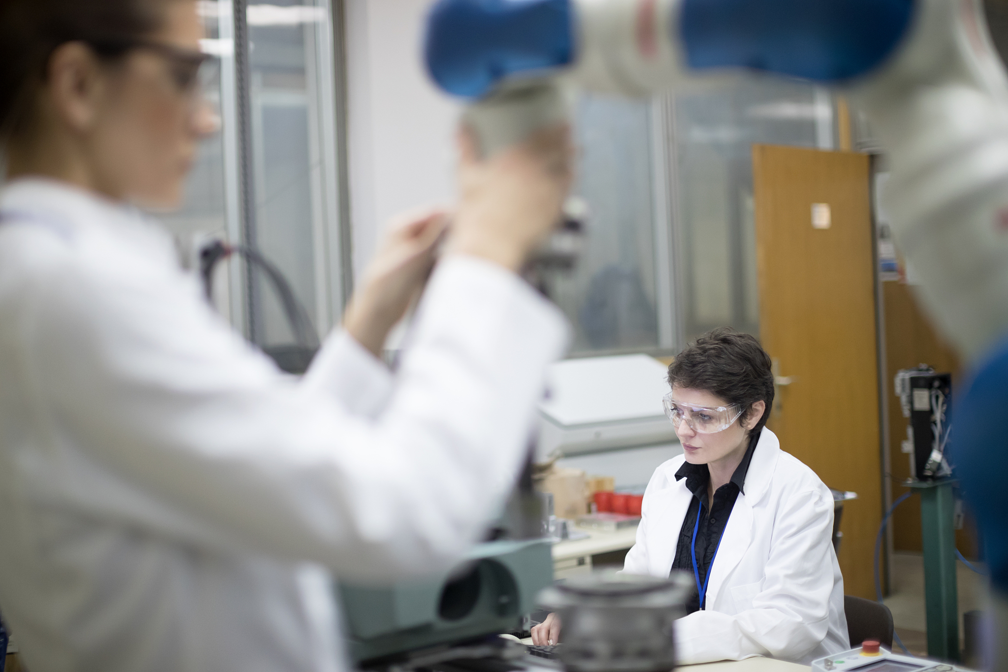 female engineers working in research lab