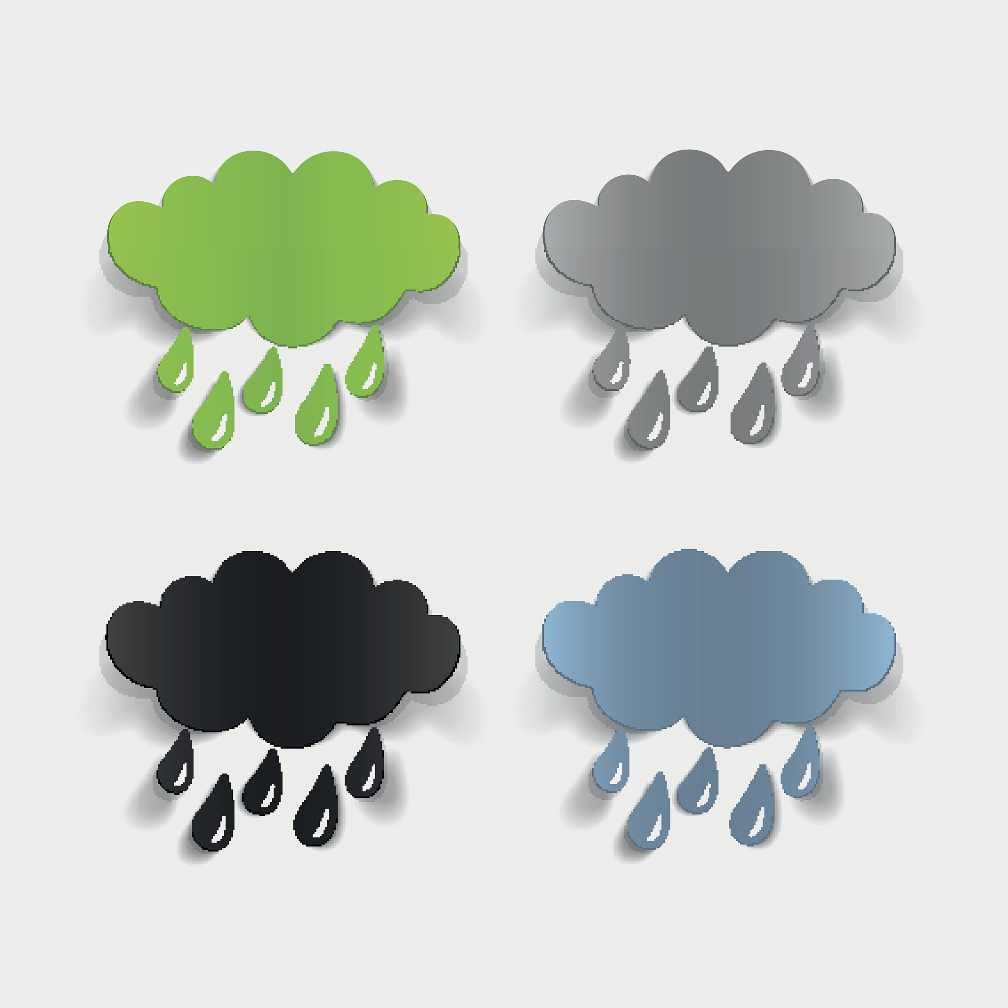 realistic design element: cloud, rain
