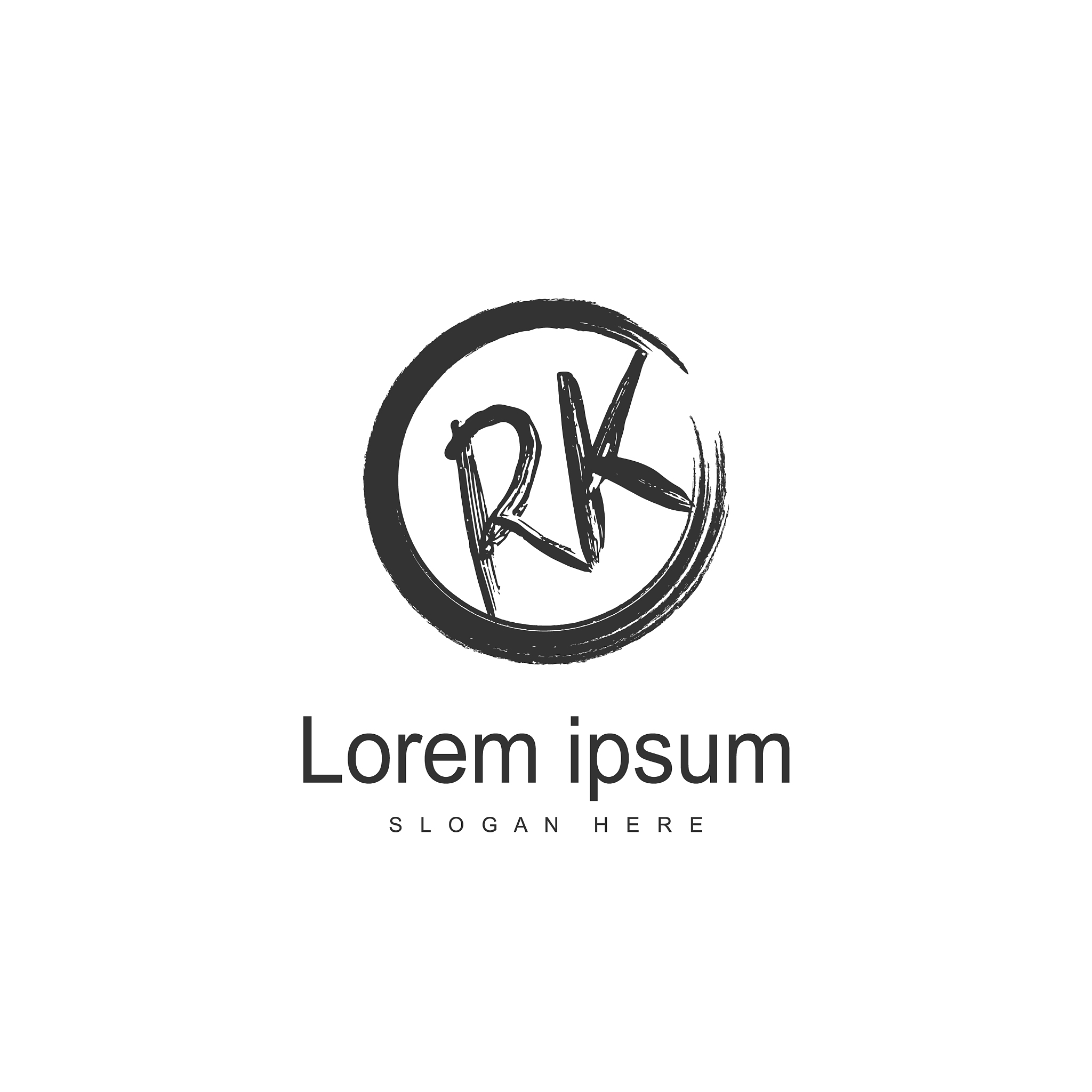 rk logo template design initial letter logo design