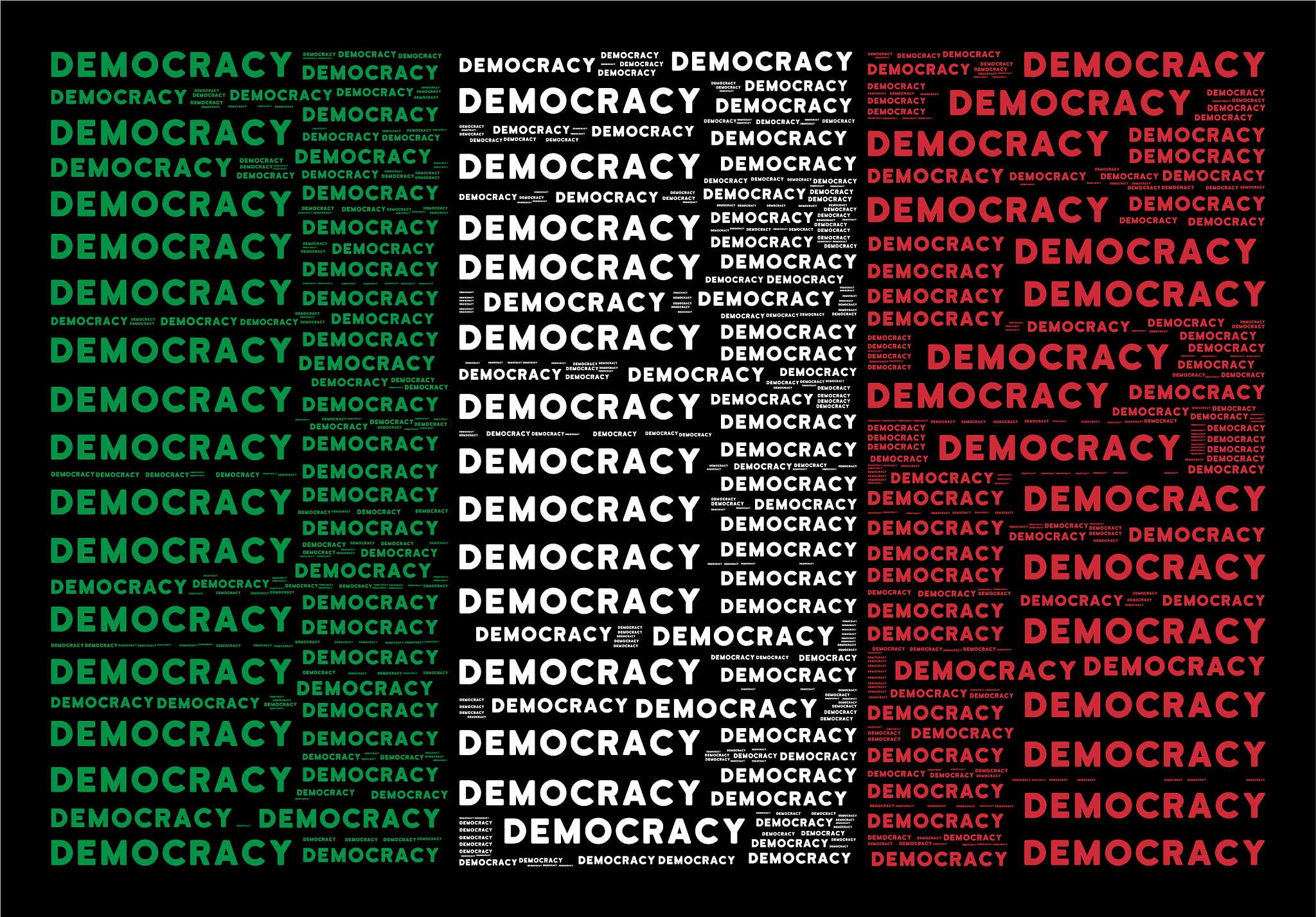 italian flag collage of democracy text items
