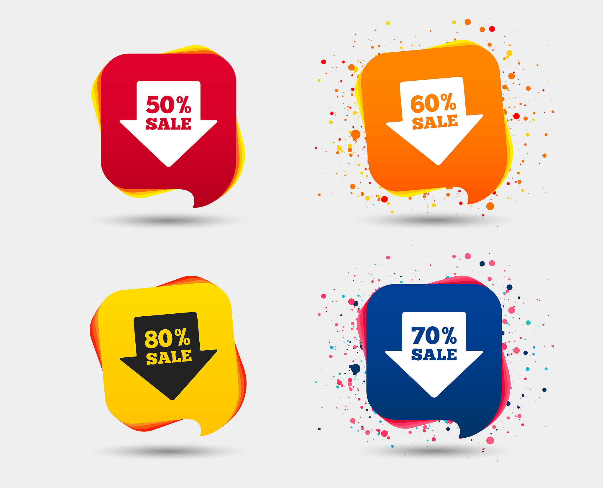 sale arrow tag icons. discount symbols.