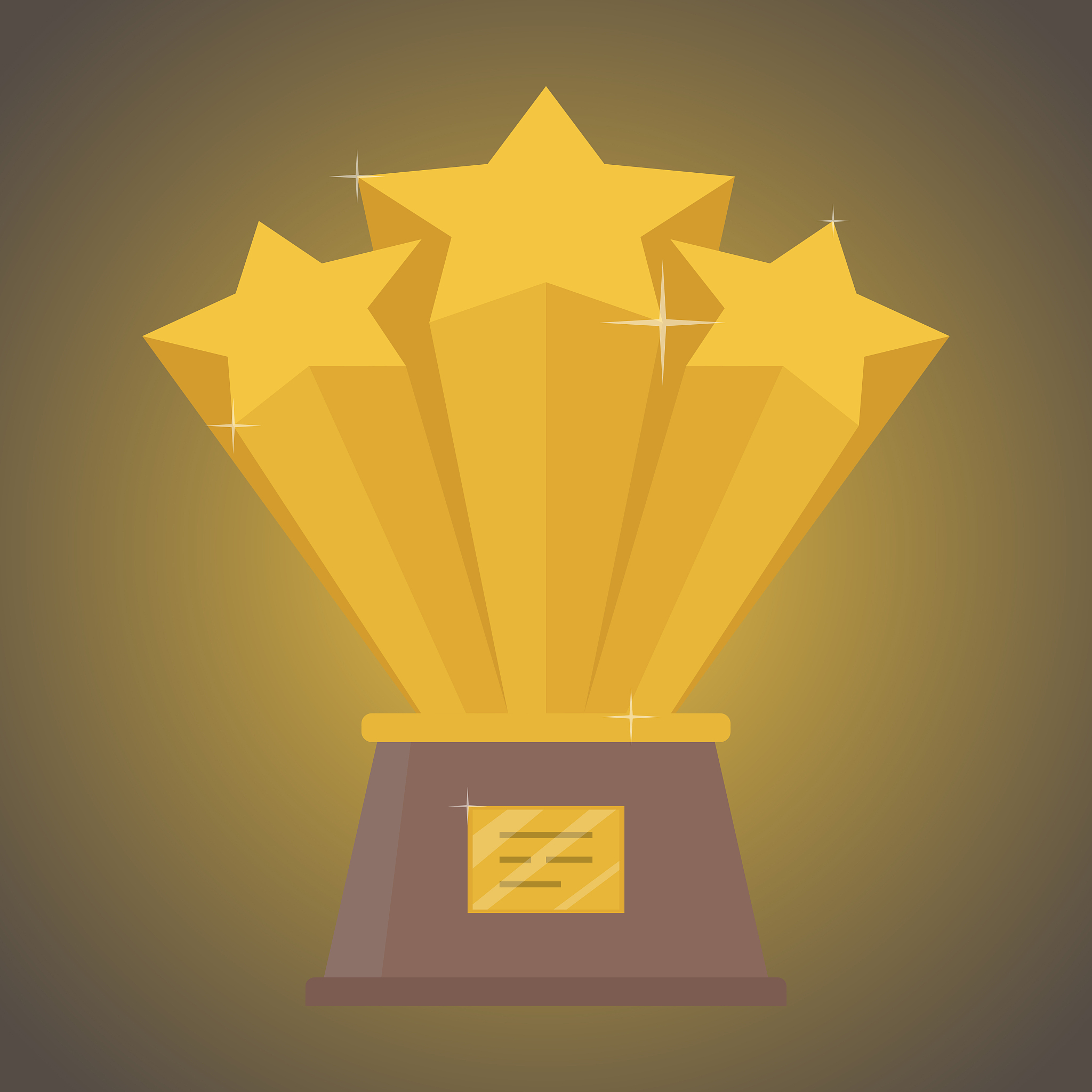 a cup of three stars with a place for an inscription. vector ill
