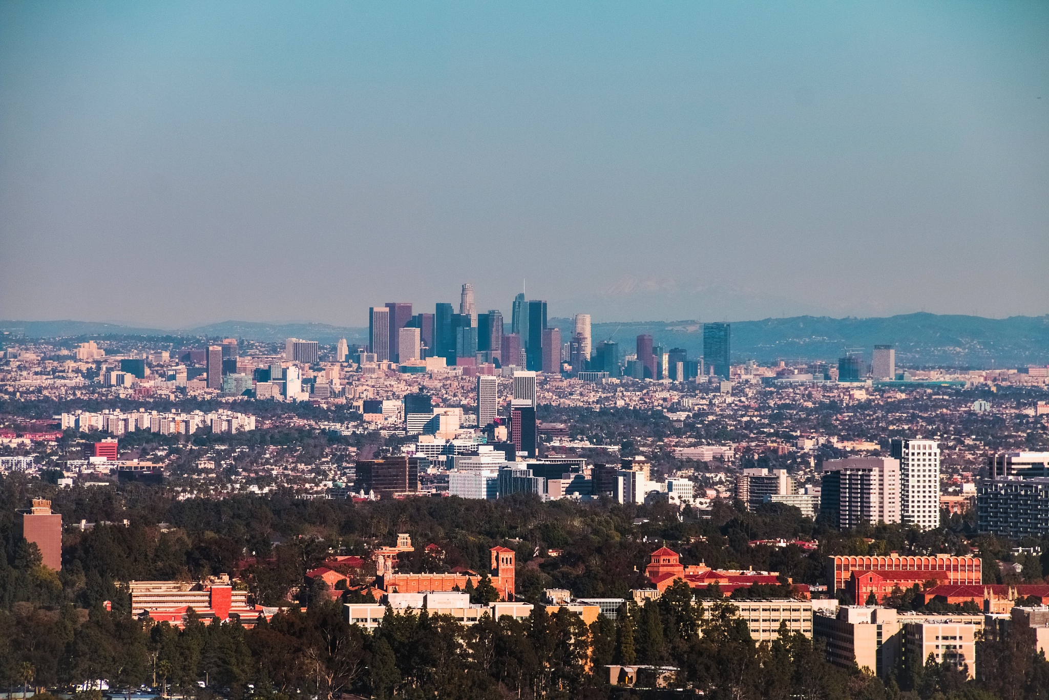 cityscape against clear sky