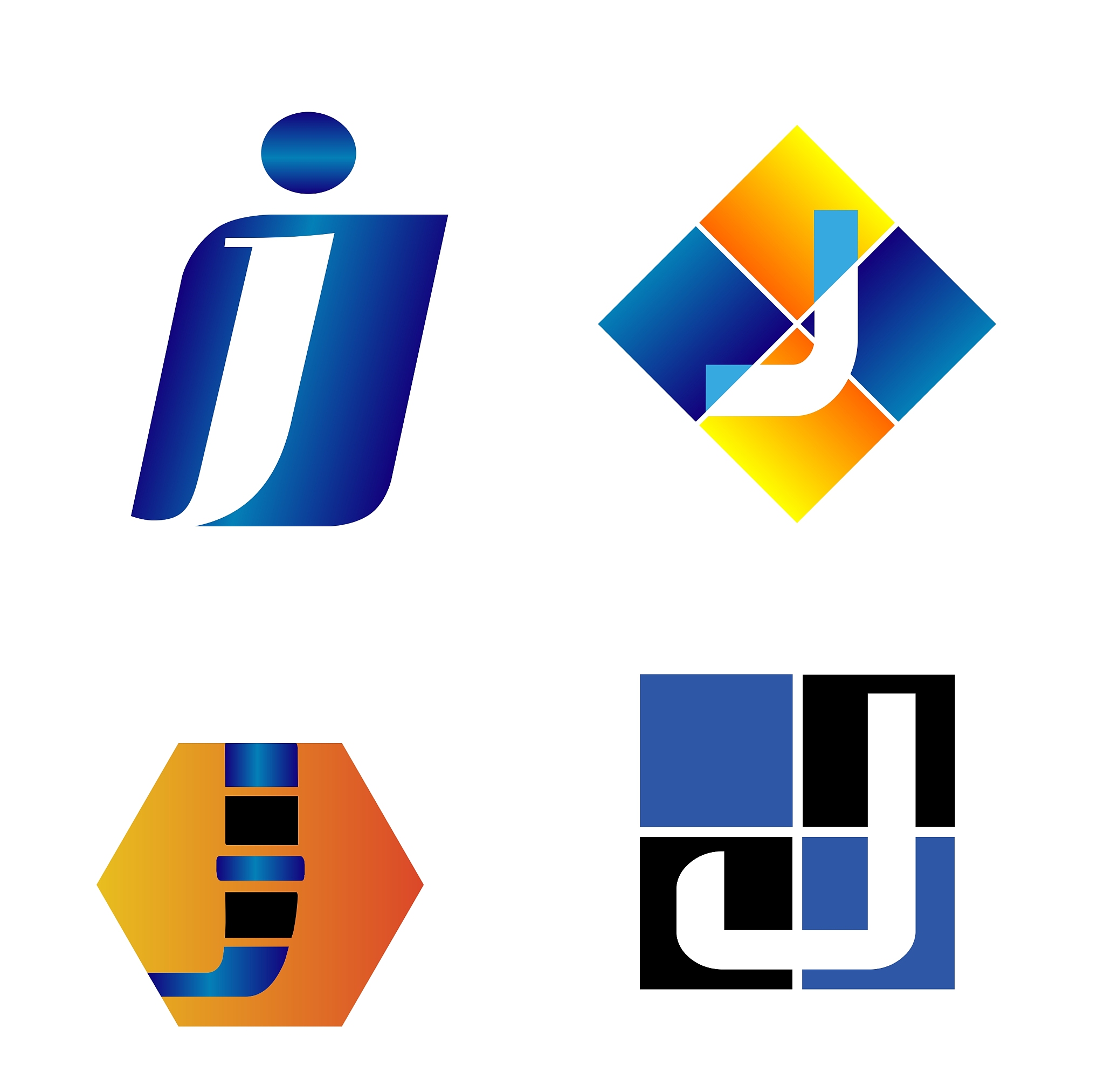 letter j company logo icon template