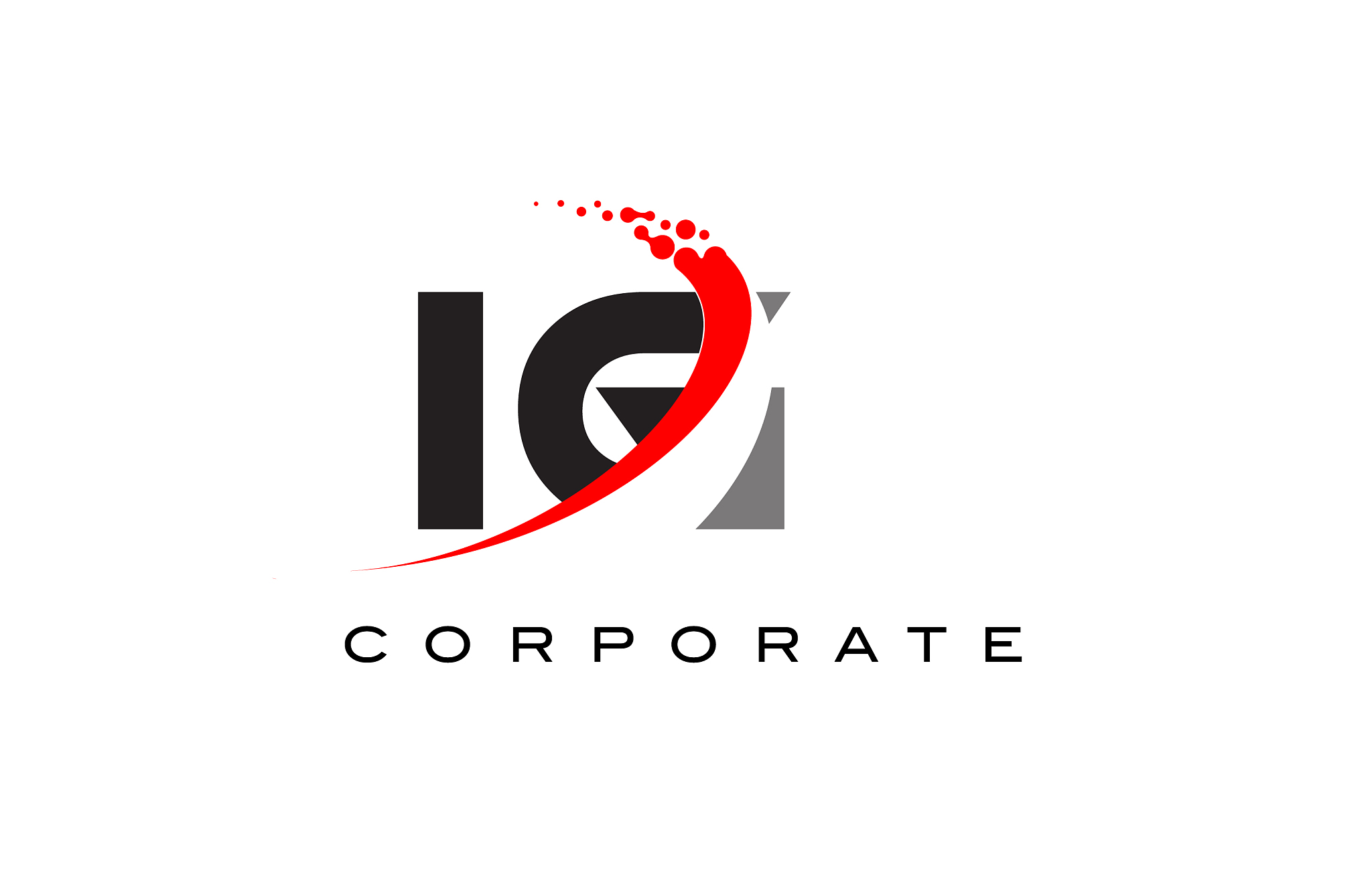 ig modern letter logo design with swoosh