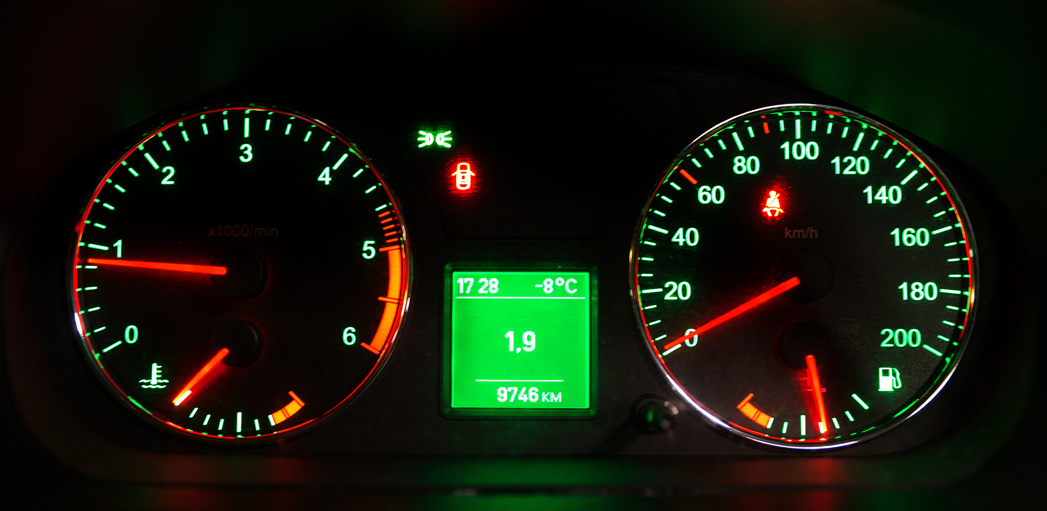 the dashboard of the car