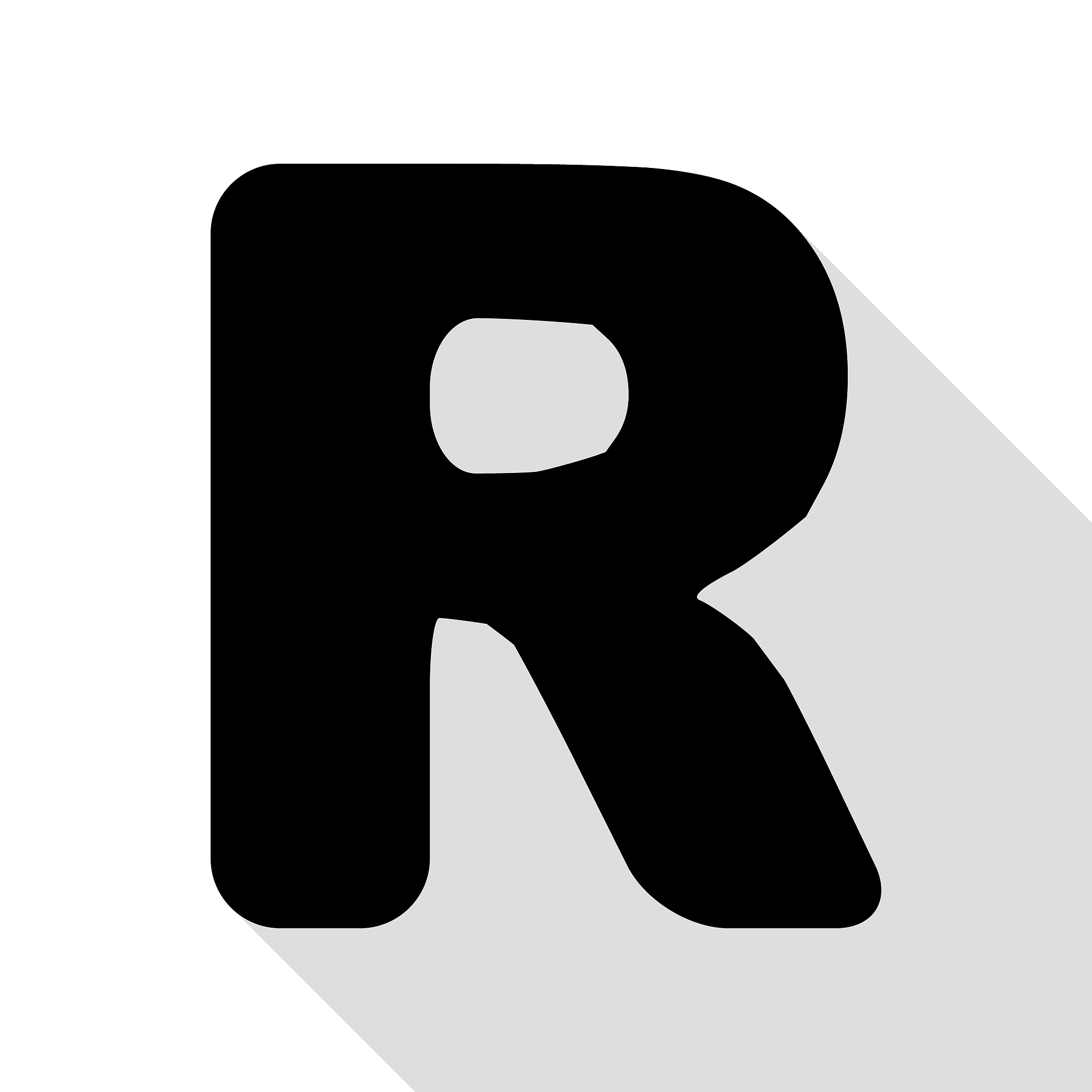 letter r sign design template element black icon
