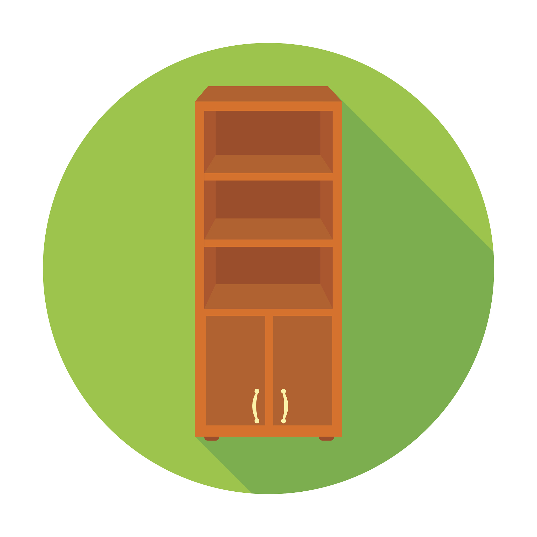 office bookcase icon in flat style isolated on white background.