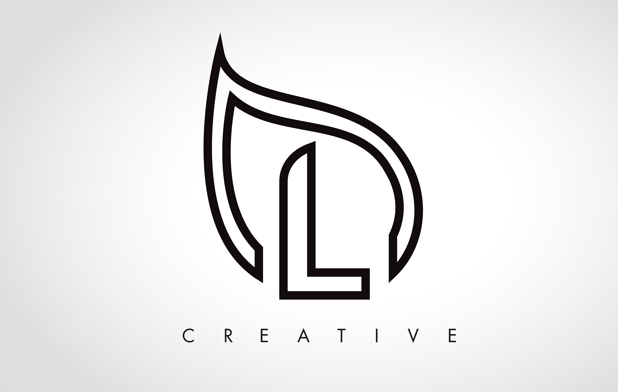 l leaf logo letter design with leaf outline