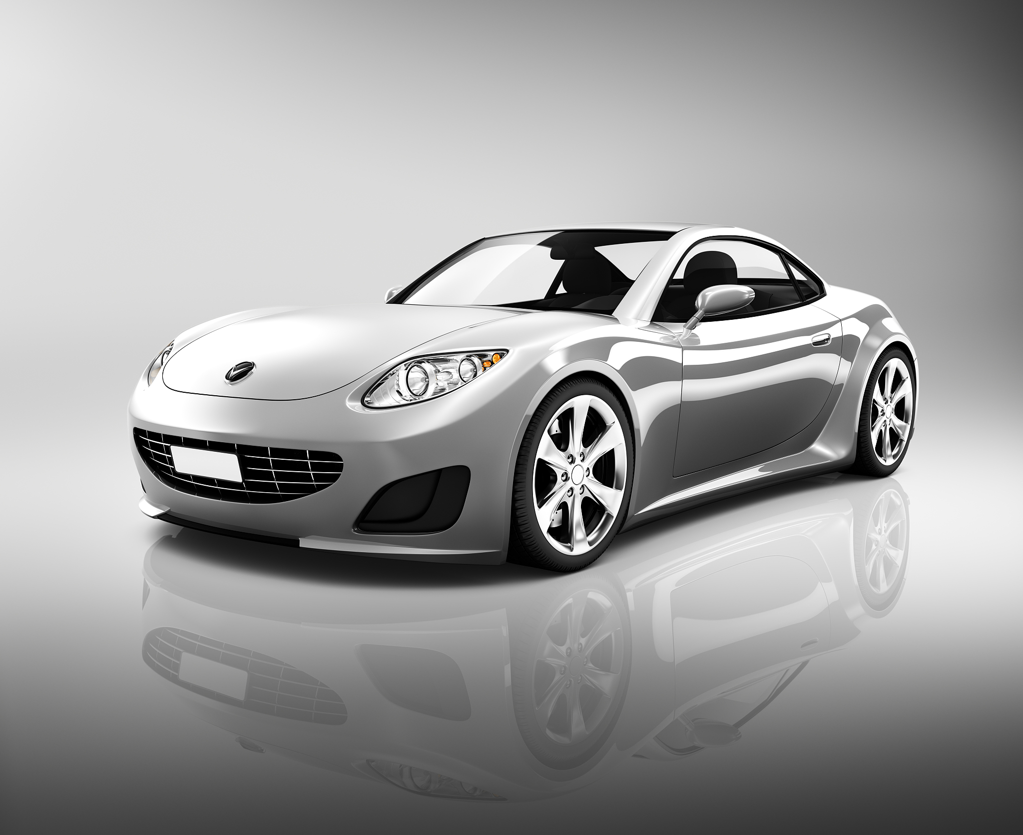 luxury silver sports car