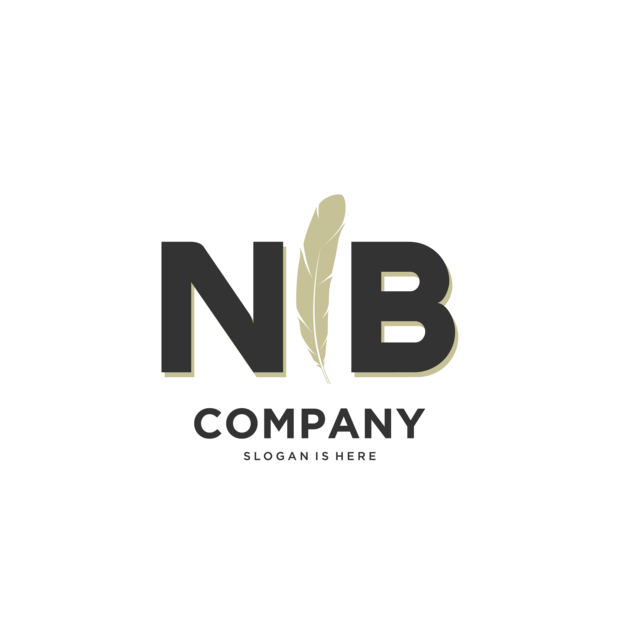 initial nb letter unique attractive creative