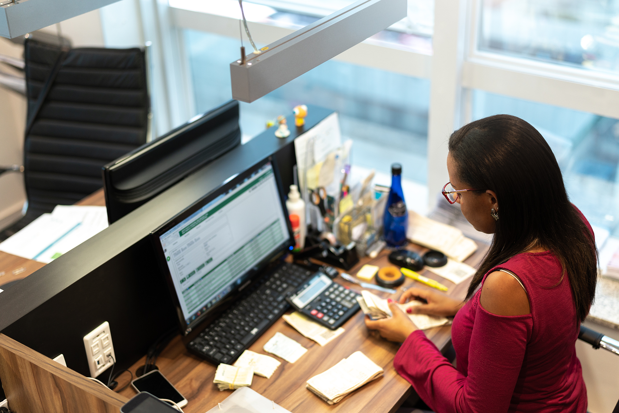 businesswoman working at office
