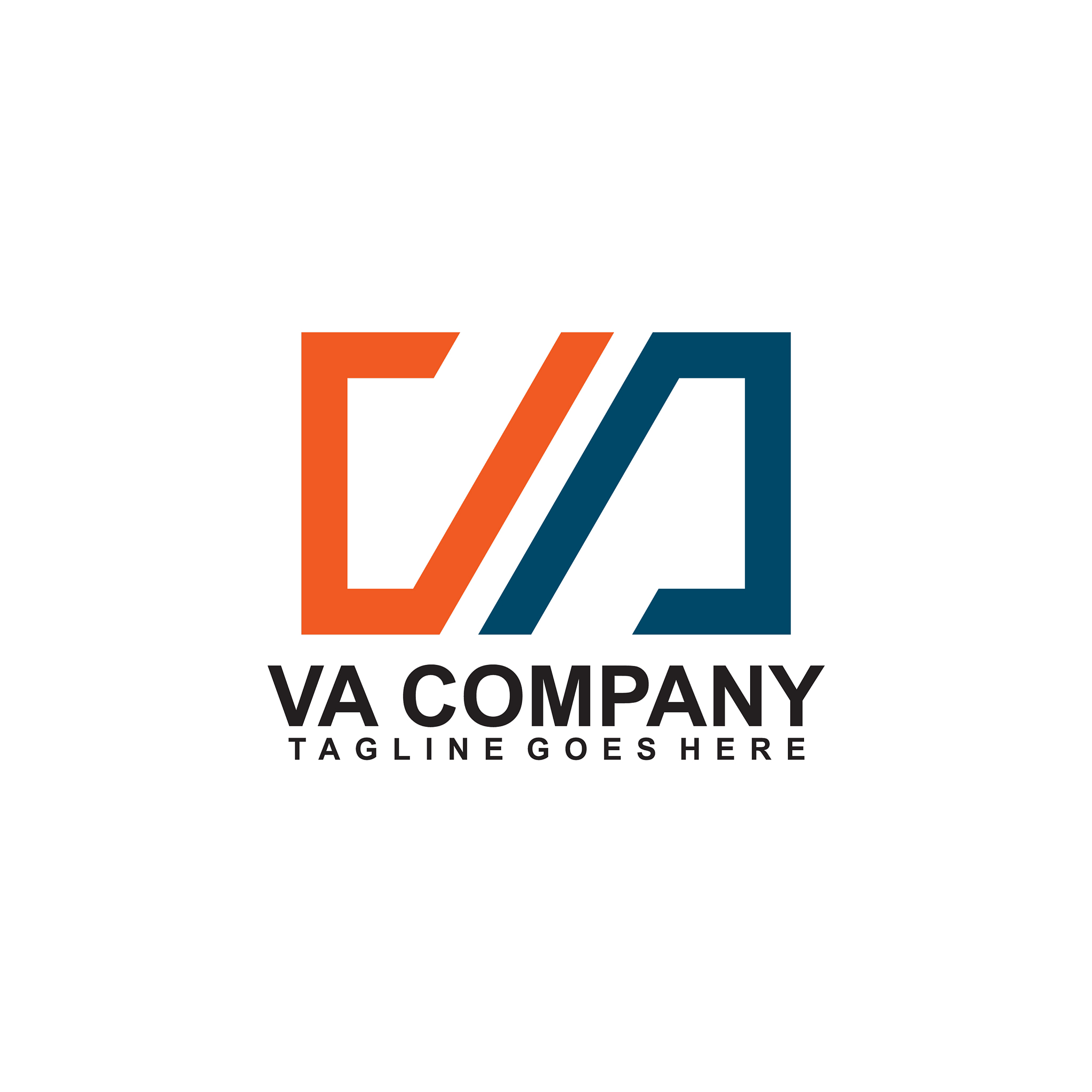 va letter initial logo design template