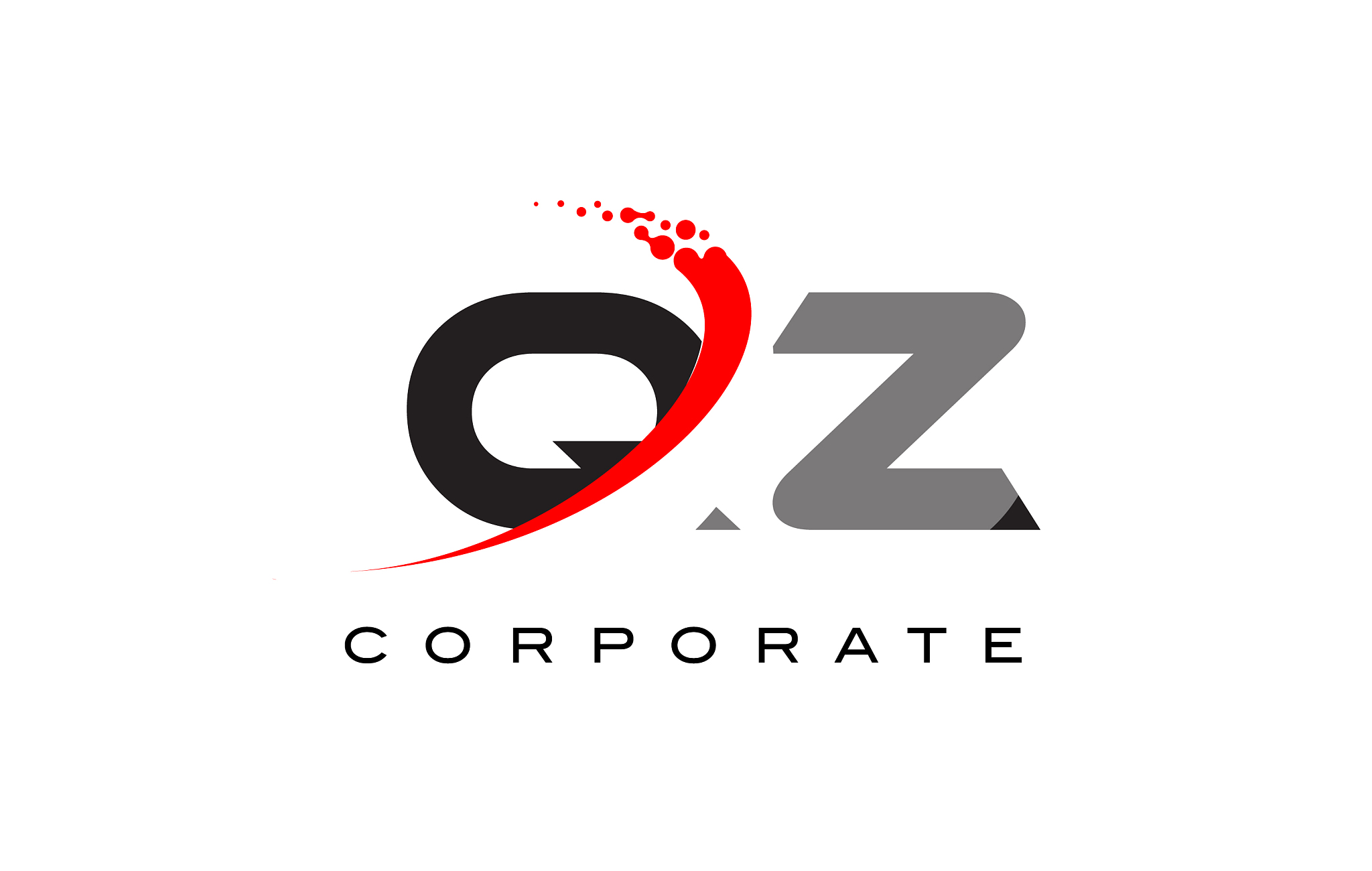 qz modern letter logo design with swoosh