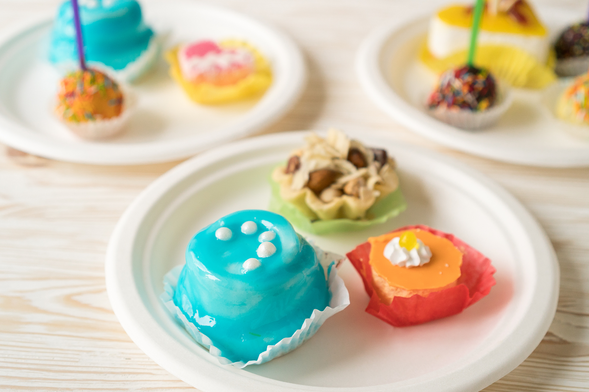 delicious colourful cup cakes.