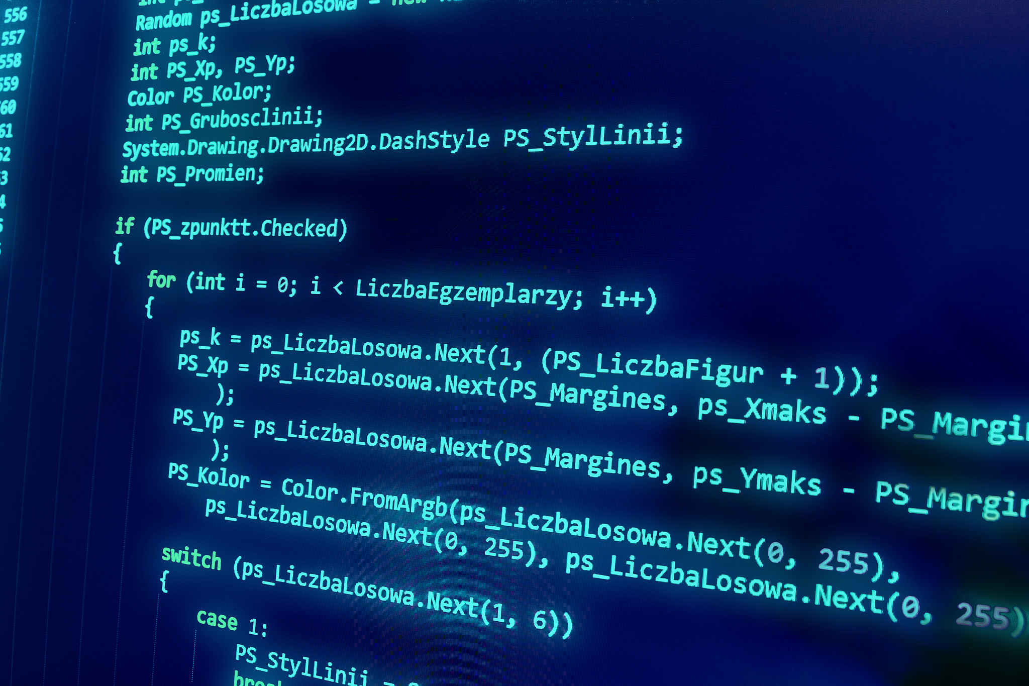 software developer programming code on computer