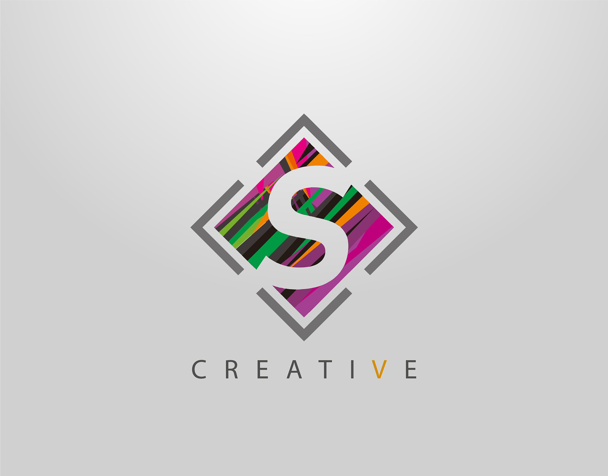 creative s letter logo modern abstract square