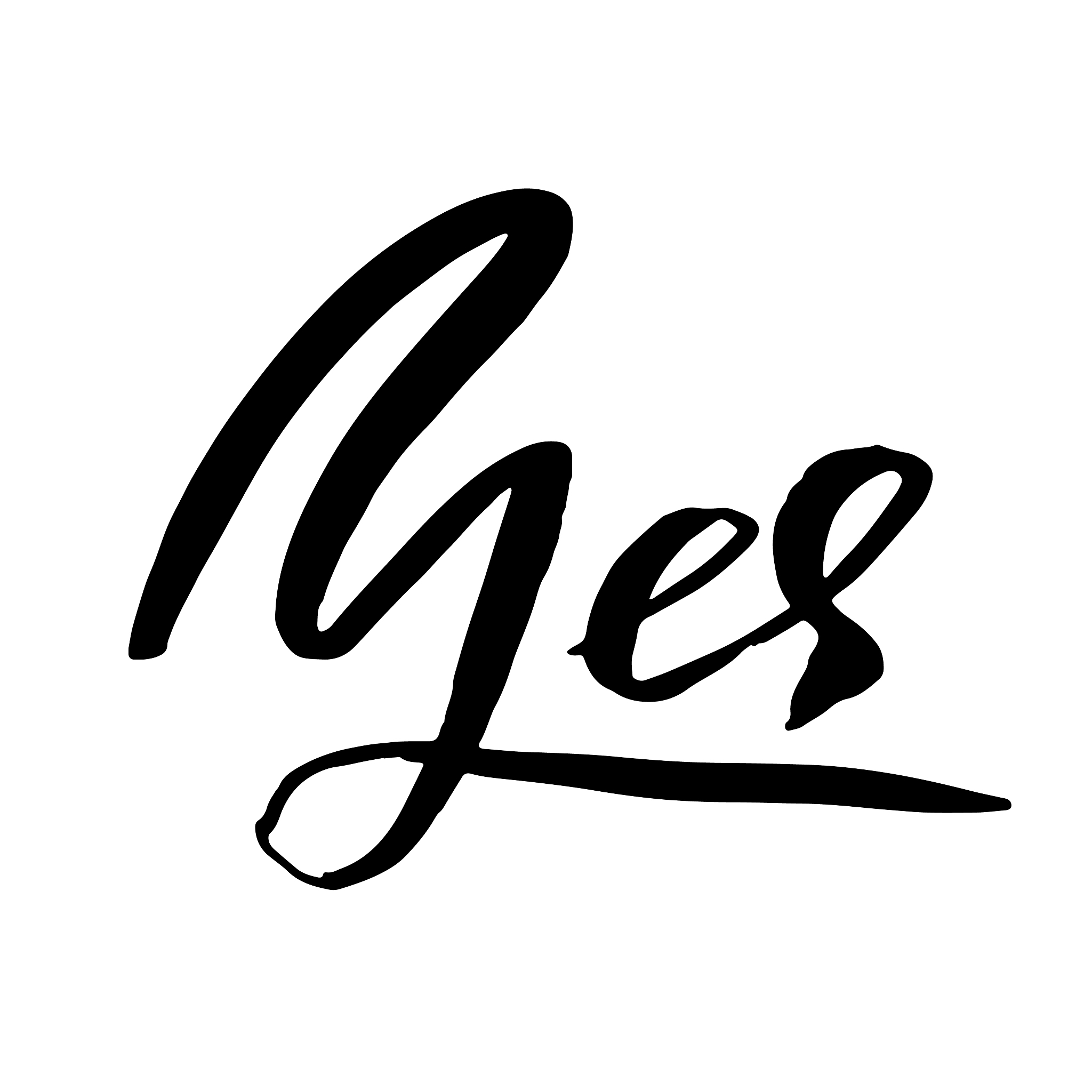 yes modern brush lettering calligraphy banner