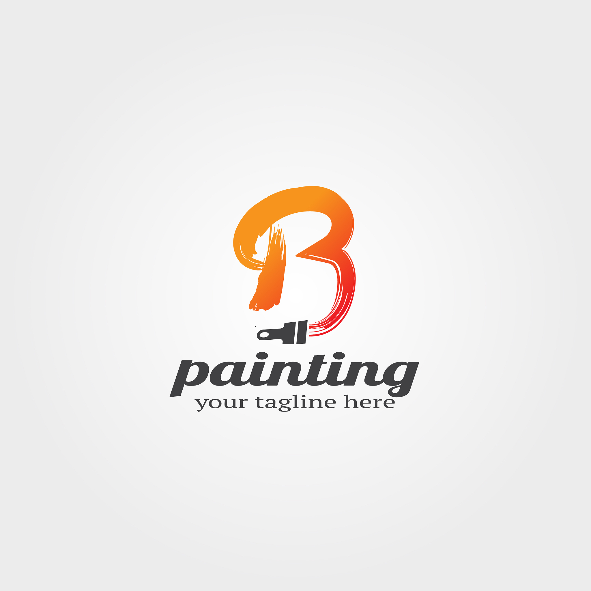 modern painting logo template with initial b