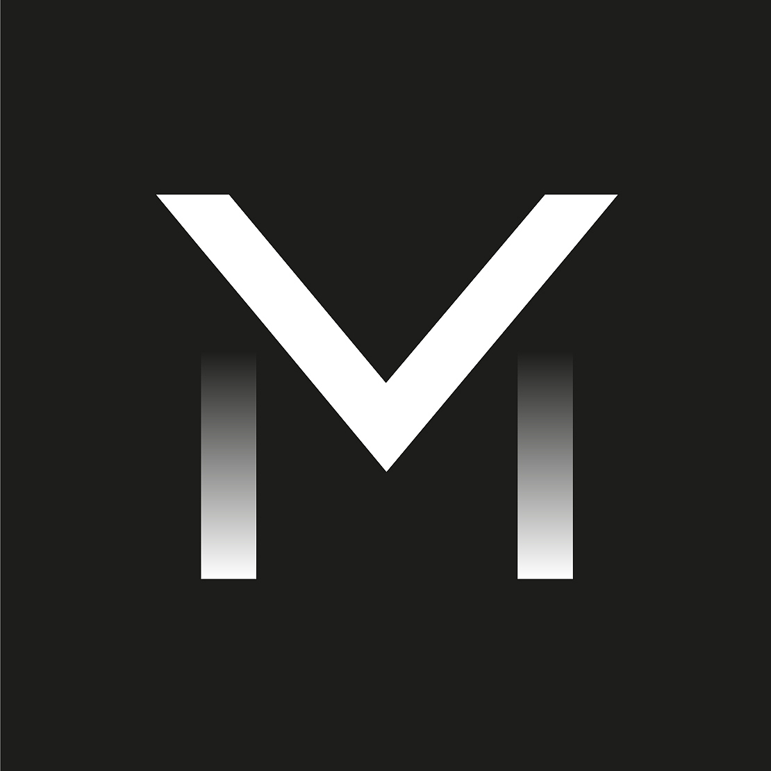 black logo the letter m in the square