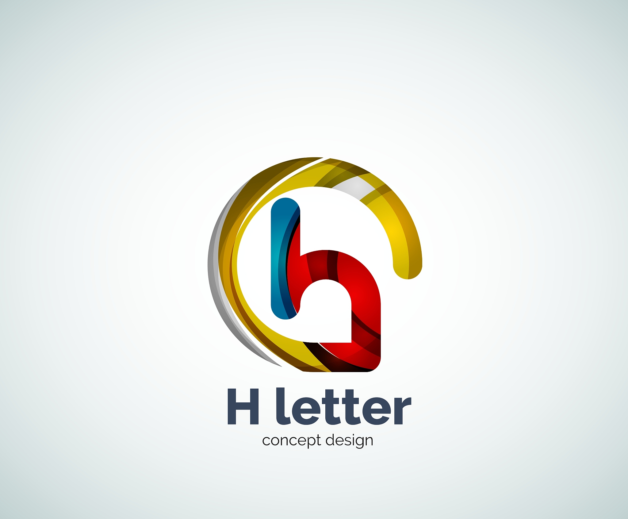 abstract h geometric letter logo template