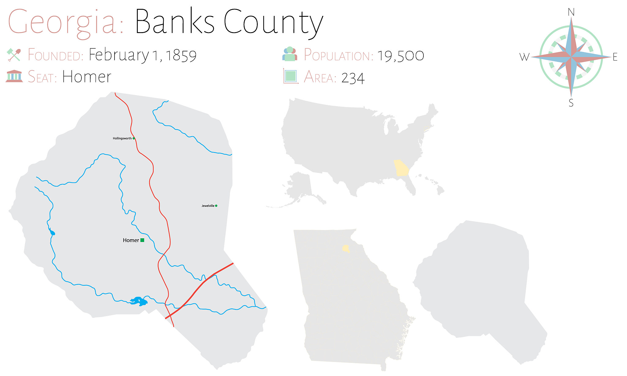 map of in banks county georgia