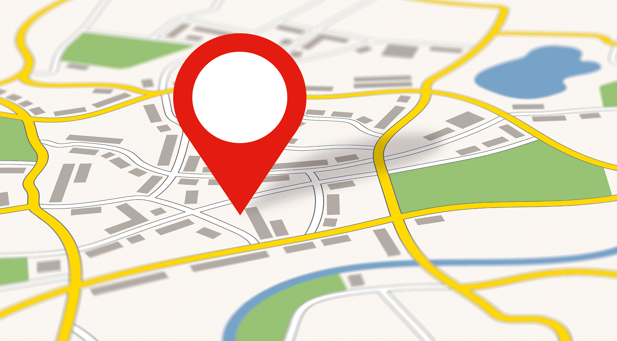 a generic city map with an icon
