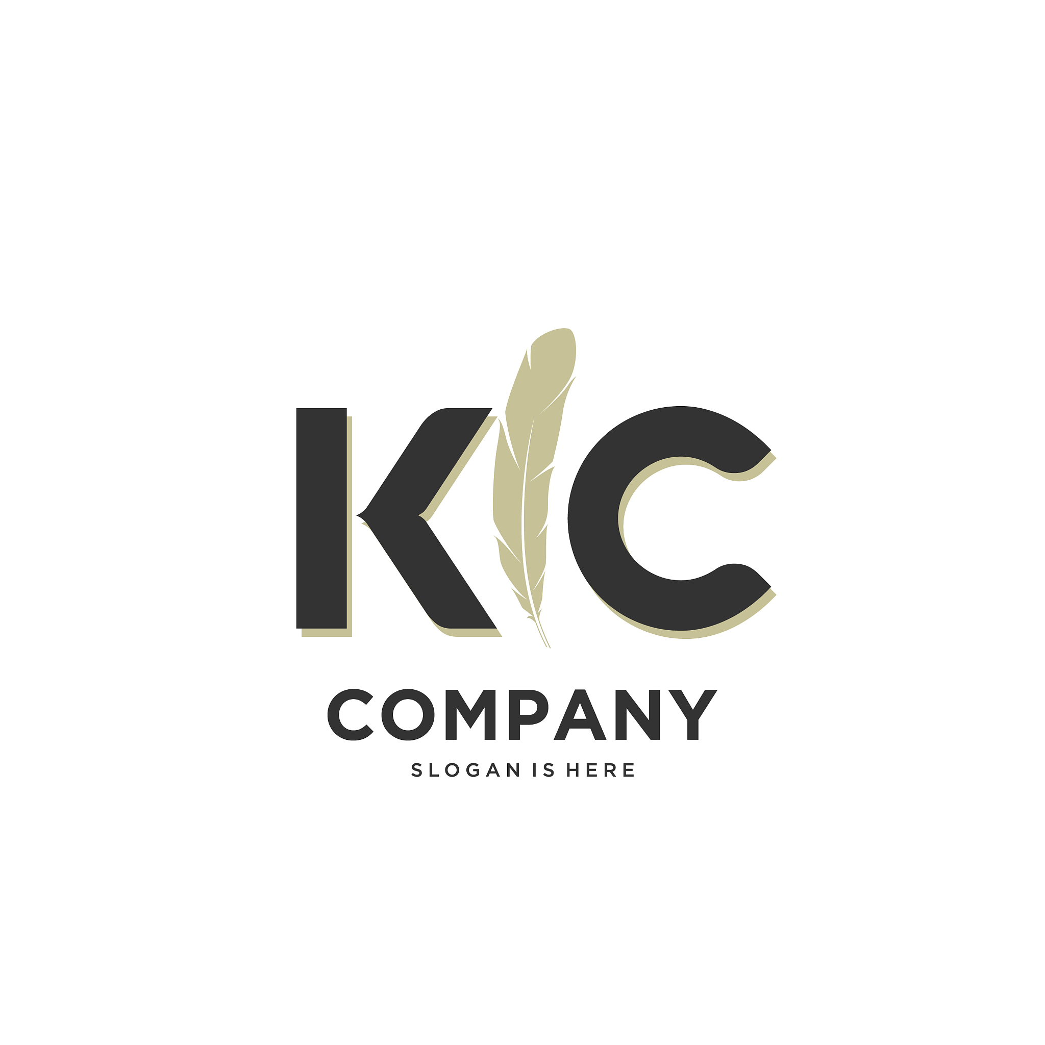 initial kc letter unique attractive creative