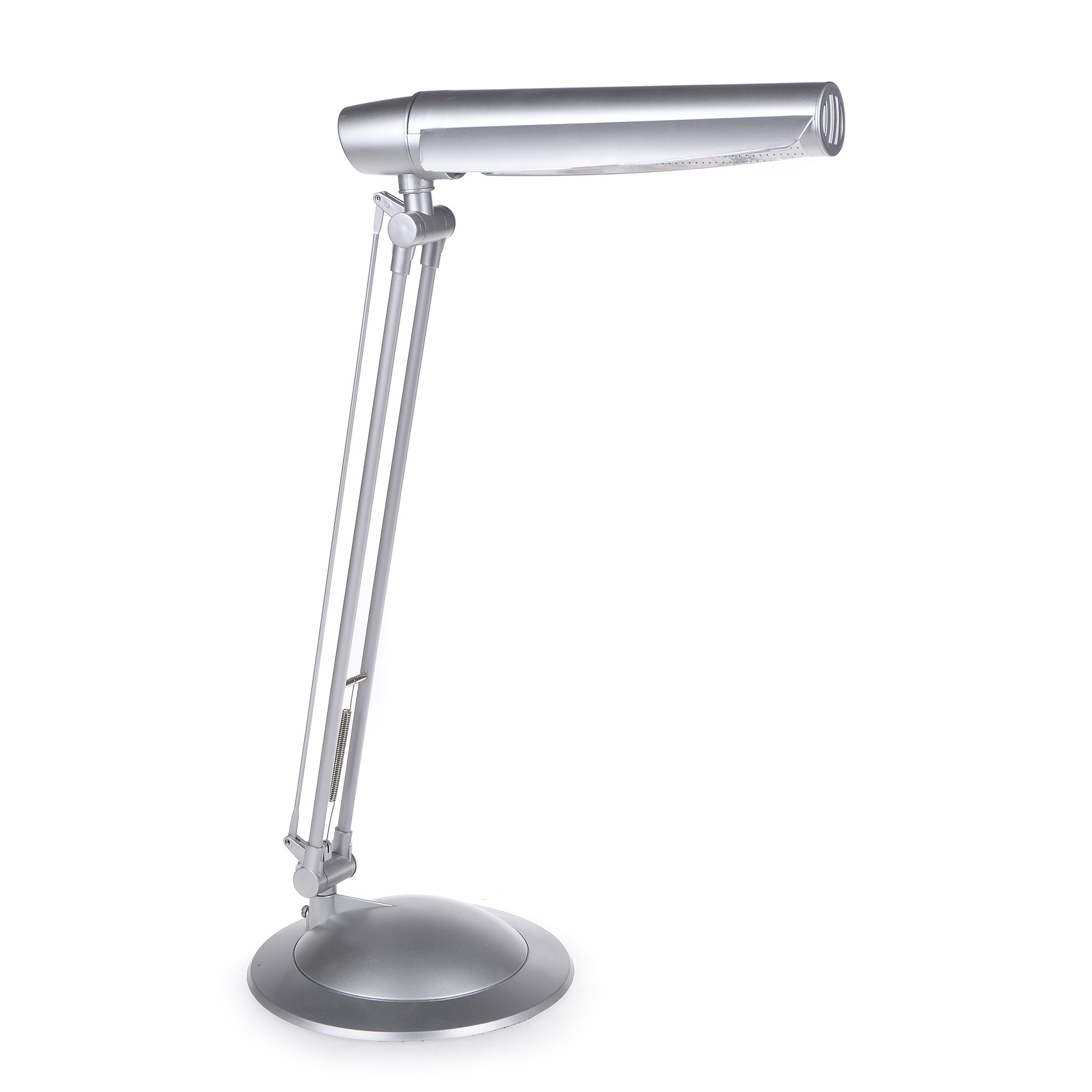 用美式英语写5条关于Multifunctional Eye Protection Table Lamp Pen Storage Mobile Phone Holder Infinite Three Color Lighting 360-degree Universal Adjustment的好评以及其好评标题。结果格式为标题：好评内容。不需要空行。