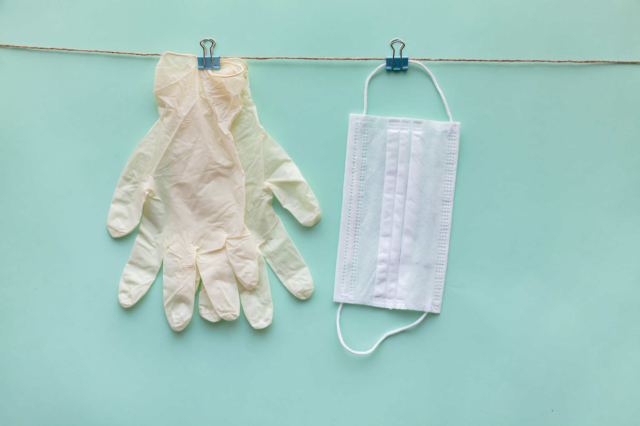 medical masks and gloves.