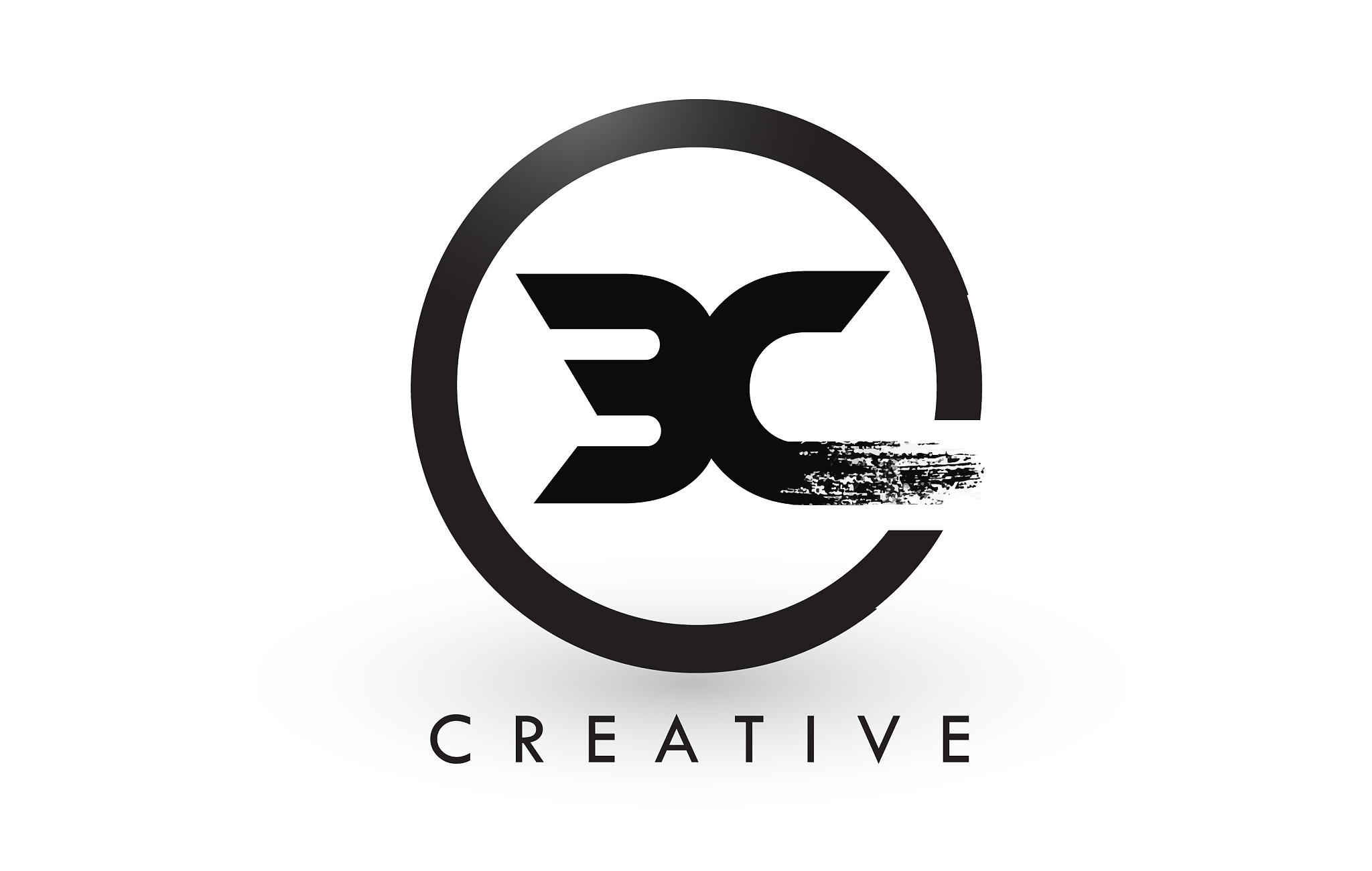 bc brush letter logo design creative brushed