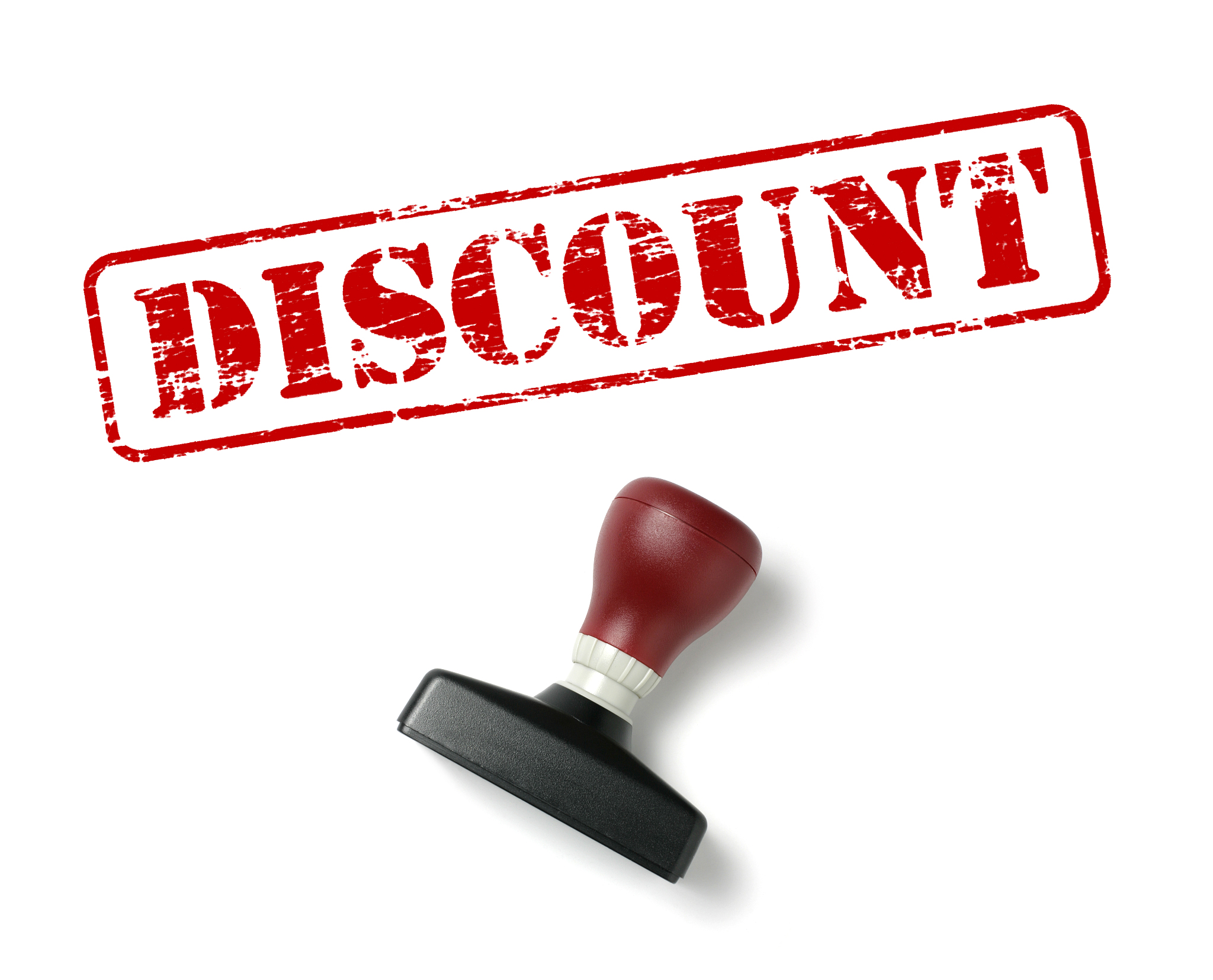 discount stamp on white background