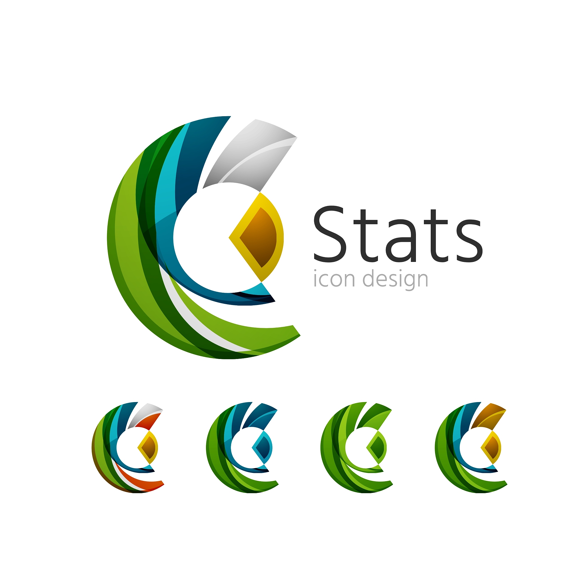 statistics company logo set