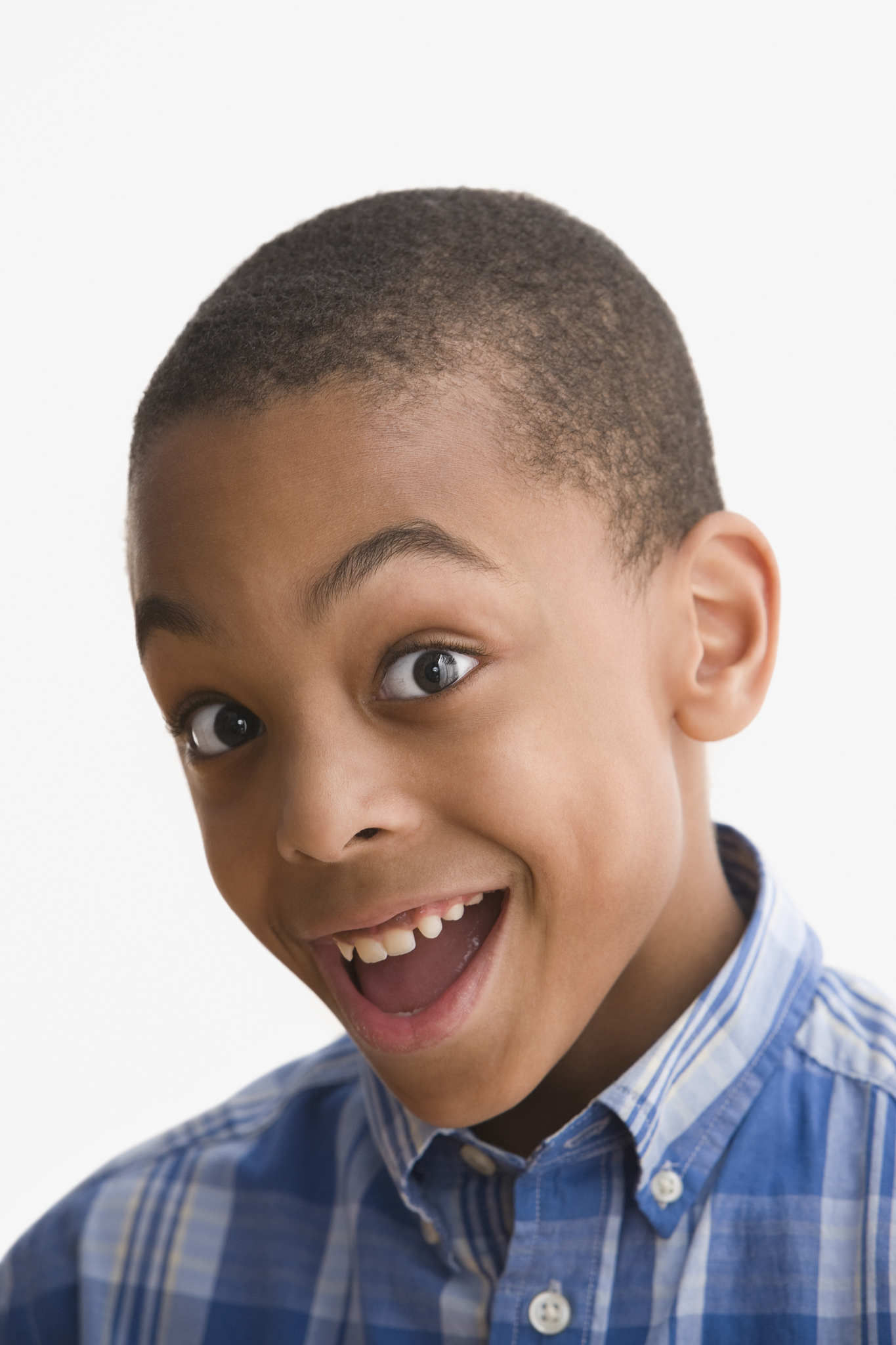 close up of african boy making face