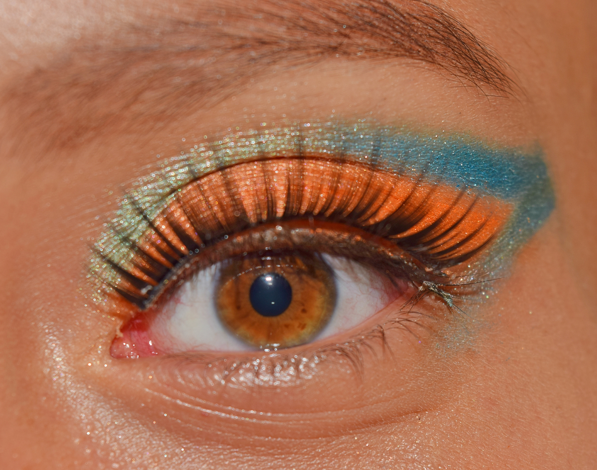 cropped image of woman eye with eyeshadow