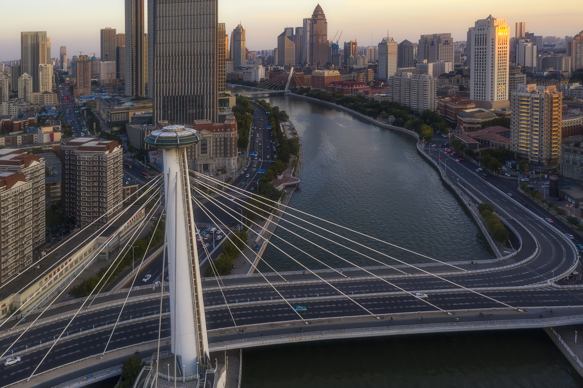 tianjin central business district buildings skyline, china citys
