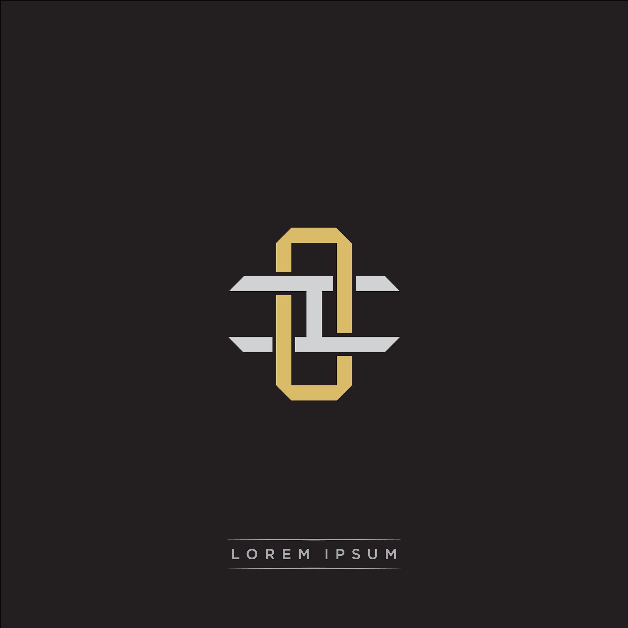 initial letter overlapping interlock logo