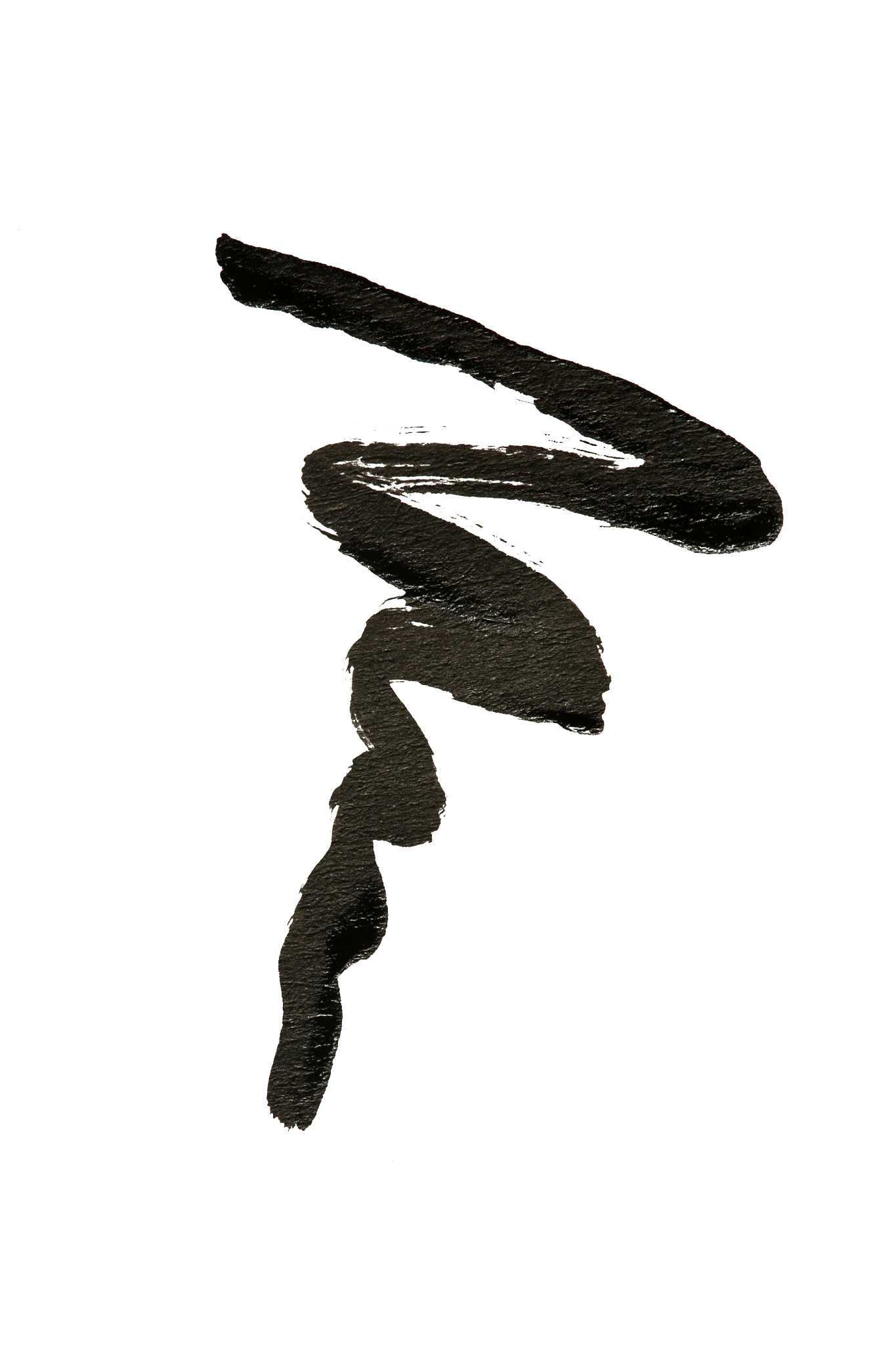 black eyeliner stroke isolated on white